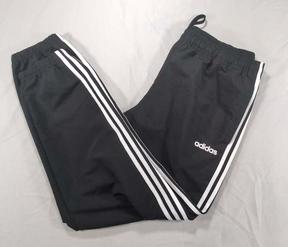 Adidas 3 Stripes Tricot Tapered Cuff Joggers Black Pants Men's Size XL
